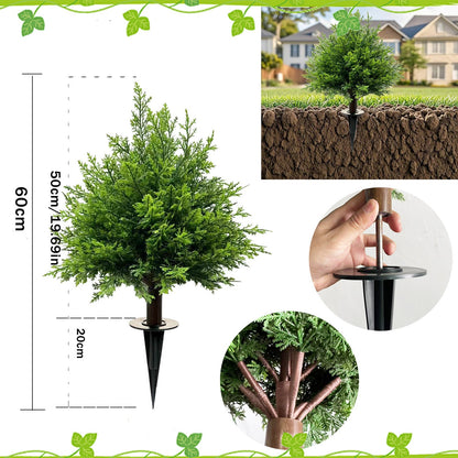 Arbres Topiaires en Cèdre Artificiel avec Piquet de Sol